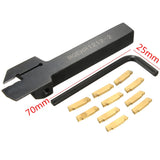 Metal Lathe Turning Tool MGEHR1212-2 12 x 100mm Profiling Bar Grooving Tool Shank with 10 PCS MGMN200 Cut-off Carbide Inserts