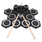 USB Portable Roll Up Drum Kit Silicone Electronic Drum Sets with Foot Pedal &amp; Drumsticks Built-in Battrey for Beginners
