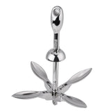 4-Tine 0.7/1.5KG Stainless Steel Boat Folding Grapnel Anchor Docking Hardware For Marine Yacht