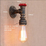 5 style Vintage Steam punk Loft Industrial iron rust Water pipe wall lamps E27 sconce lights for living room bedroom bar