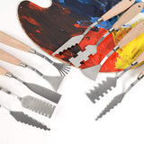 10Pcs Stainless Steel Spatula Palette Knife Painting Tools Metal Knives Wood Handle for Oil Paint Acrylic Canvas Art Tools