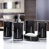 5pcs Lotion Bottle Household Toothbrush Holder Bathroom Accessory Set Soap Box Mouthwash Cup Hotel Acrylic Washing Tool Gift