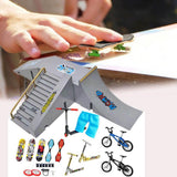Finger Skateboards And Bikes Mini Finger Skateboard Ramp Blue Pants Gold Scooter Teardown Accessories For Children's Party Gift