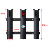 Marine Boat Yacht Kayak Fishing Vertical 3 Link Rod Holder Organiser Pole Tube Mount Bracket Socket Rack Lure Pliers Storage