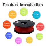 DIY 3D Printer Filament PLA 1.75mm 1Kg /Roll Multi Colors 3D Printing Pen Plastic Wire Rubber Consumables Materials 100g Sample
