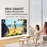 Salange M24 Mini Projector LED Portable Beamer Compatible with HDMI USB TF Card 640*480P Support 1080P Video Projetor Kids Gift