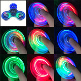 Crystal Luminous LED Light Hand Top Spinners Glow In Dark Stress Relief Toys Kinetic Gyroscope for Children