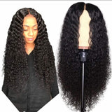 Chemical Fiber Front Lace Wig Middle Part Long Curly Hair Chemical Fiber Headgear