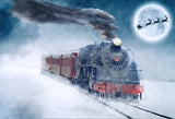 Merry Christmas Photography Background Winter Train Night Moon Snowflake Children Portrait Photocall Backdrop for Photo Studio