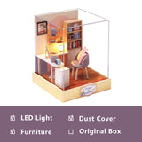 Diy Wooden Doll House Miniatures Kit Dollhouse Furniture Accessories Mini Doll House Casa Free Dust Cover Toys For Kids Gift