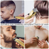 Hatteker Professional Hair Clippers Cordless Pro Li Outlining Trimmer T-blade Hair Cutting Kit Barber Beard Trimmer Kids USB
