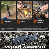 30 In 1 Multifunction Outdoor Survival Tool Fold Knife Military Survival Knife Mini Pocket Tool  Edc Emergency Key Set Camping