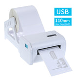 110mm Shipping Label Printer with Stand USB High Speed Direct Thermal Printer Receipt Label Maker Sticker for Barcode Express
