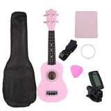 Soprano Ukulele 21 inch Basswoood Beginner Ukelele 4 Strings Hawaiian Guitar Musical Instrument Kids Gift Uke +Tuner+Pick+Strap