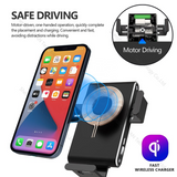 15W QI Wireless Charger Car Mobile Holder for Samsung galaxy z flip3 Dual Coil Auto Clamping Car Mount Fast Charger for iPhone