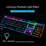 104 Keys Wear Resistance Universal For Desktop Switch Gaming Mechanical Wired Keyboard Metal Computer Accessories RGB Backlight