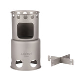 Lixada Portable Camping Wood Stove Folding Lightweight Titanium Wood Burning Backpacking Stove for Outdoor Hiking Cooking Picnic
