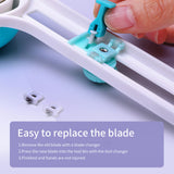 Circular Paper Cutter Rotary Circle Cutter Manual Round Cutting Tool Paper Trimmer Scrapbooking Tool with Replacement CutterHead