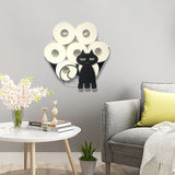 Black Cat Toilet Paper Holder Vertical  Paper Roll Holder for Kitchen Bathroom K3KA
