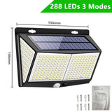 308 LEDs Solar Light Outdoor 3 Modes IP65 Waterproof Modern Wall Lamp With PIR Motion Sensor Street Lights For Garden Decoration