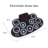 Silicone Electronic Drum Set Portable Roll Up Practice Pad Electric Drum Set with Speaker Pedals for Kids Beginner Birthday Gift