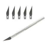 Craft Artwork Cutting Knife 6 Blades Aluminum Alloy DIY Carving Knife Sculpture Scalpel Knife


  Stencil Chiseling