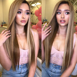 Chemical fiber wig women's long straight hair chemical fiber headgear