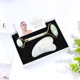 Anti-Aging Natural Serpentine Jade Roller and Guasha Sets Facial Body Slimming Beauty Tool for Man Women Massage Spa Health Care