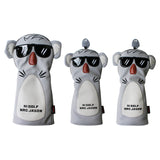 1 Set Golf Club Head Covers Cute Gift Cartoon for Driver Fairway Hybrid PU Leather Soft Golf Wood Headcovers Utility