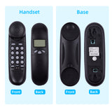 Mini Trimline Corded Phone Fixed Telephone Desk Landline Phone Wall Mountable with Display Caller ID Redial for Hotel Office