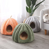 Warm Cave Bed for Indoor Cats Washable Self-Warming Beds Calming Fluffy Tent House for Small Dogs Non Slip Bottom