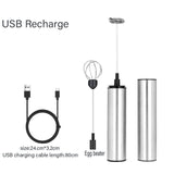 Mini Portable USB Rechargeable Electric Milk Frother Foam Maker Handheld Foamer High Speeds Drink Mixer Frothing Wand for Coffee