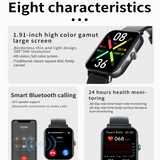 Smart Watch F107 Men Big Screen BT Call Blood Glucose Body Temperature Monitor Voice Assistant Women Fashion  Smartwatch