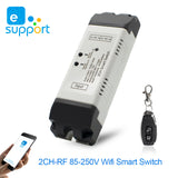 WiFi 433RF Voice Remote Control Ewelink2CH/4CH Relay Switch Alexa Nest Google Home 10 Press Relay 8 Hours Smart Timer Switch