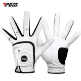 Pack 1 Pcs PGM Golf Gloves Men Left/Right Hand Genuine Lambskin Sheepskin Anti-skid Granules with Ball Marker Golf Glove Men