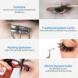 65℃/85℃ Heating Long-Lasting Curling Electric Eyelash Curler Mascara Eyelash Styling Clip Perm Eyelash Brush Ironing Lashes Comb
