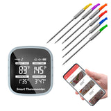 Barbecue Thermometer with 6 Color-Coded Probes APP Control Wireless BBQ Food Thermometer Digital Kitchen Thermometer Timer