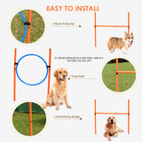 Dog Agility Equipment Set,Direction Training, Tunnel, Jump Ring, Jump Pole,Weave Pole, Pet Obstacle Course Training Equipment