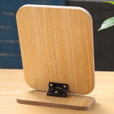 Pocket Cute Standing Desktop Mirror Compact Foldable Adjustable Angle Aluminum Cosmetic Wooden Table Makeup 360 Degree Portable