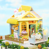 Flower Room Diy DollHouse Wooden Miniature Furniture Doll House maison Model Building Kits casa Toys For Kids Girls Xmas Gifts