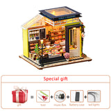 Diy Dollhouse Kit Miniature Building Wooden House Model Japanese-style Sushi Shop Kids Toys Adult Gift Big Doll House Furniture