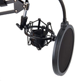 NB-35 Microphone Scissor Arm Stand and Table Mounting Clamp&amp;NW Filter Windscreen Shield &amp; Metal Mount Kit
