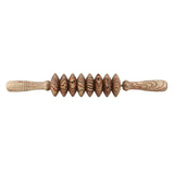 Wooden Nonslip Handle 8 Rollers Belly Back Health Massager