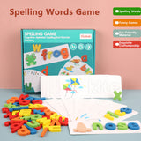Wood Spelling Words Game Letter Recognition Card Montessori Puzzle STEM Early Educational Toy for Age 4-6 Kids Boys &amp; Girls