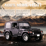 1PCS 7 Inch 300W LED Headlight Super Bright LED Light Head Lamp For Jeep Wrangler JK TJ CJ Built-In EMC For Anti-Glare
