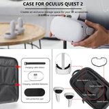 Hard EVA Pouch Handbag Protective Cover Storage Bag Box Carrying Case for -Oculus Quest 2 VR Glass and Accessories