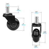 5 Pcs Replacement Chair Caster Wheels 2 inch, Heavy Duty Wheels with Plug-In Stem 7/16 X 7/8 inch,Quiet &amp; Smooth Rolling