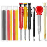 Carpenter Mechanical Pencils With Center Punch,Carbide Scriber Tool,Solid Pencil Marker Marking Tool With Sharpener