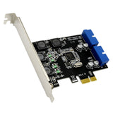 SSU Desktop USB 3.0 Expansion Card Front Pci-E to USB3.0 Front 19 / 20 Pin Interface Adapter for Desktop Computers