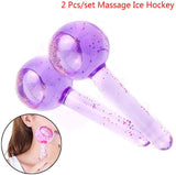 High Quality 2pcs/Lot Large Beauty Ice Hockey Energy Beauty Crystal Ball Facial Cooling Ice Globes Water Wave For Face and Eye